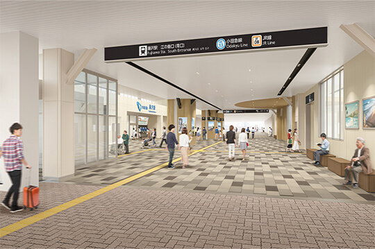 駅舎の改良工事を進める小田急線