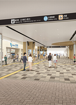 駅舎の改良工事を進める小田急線